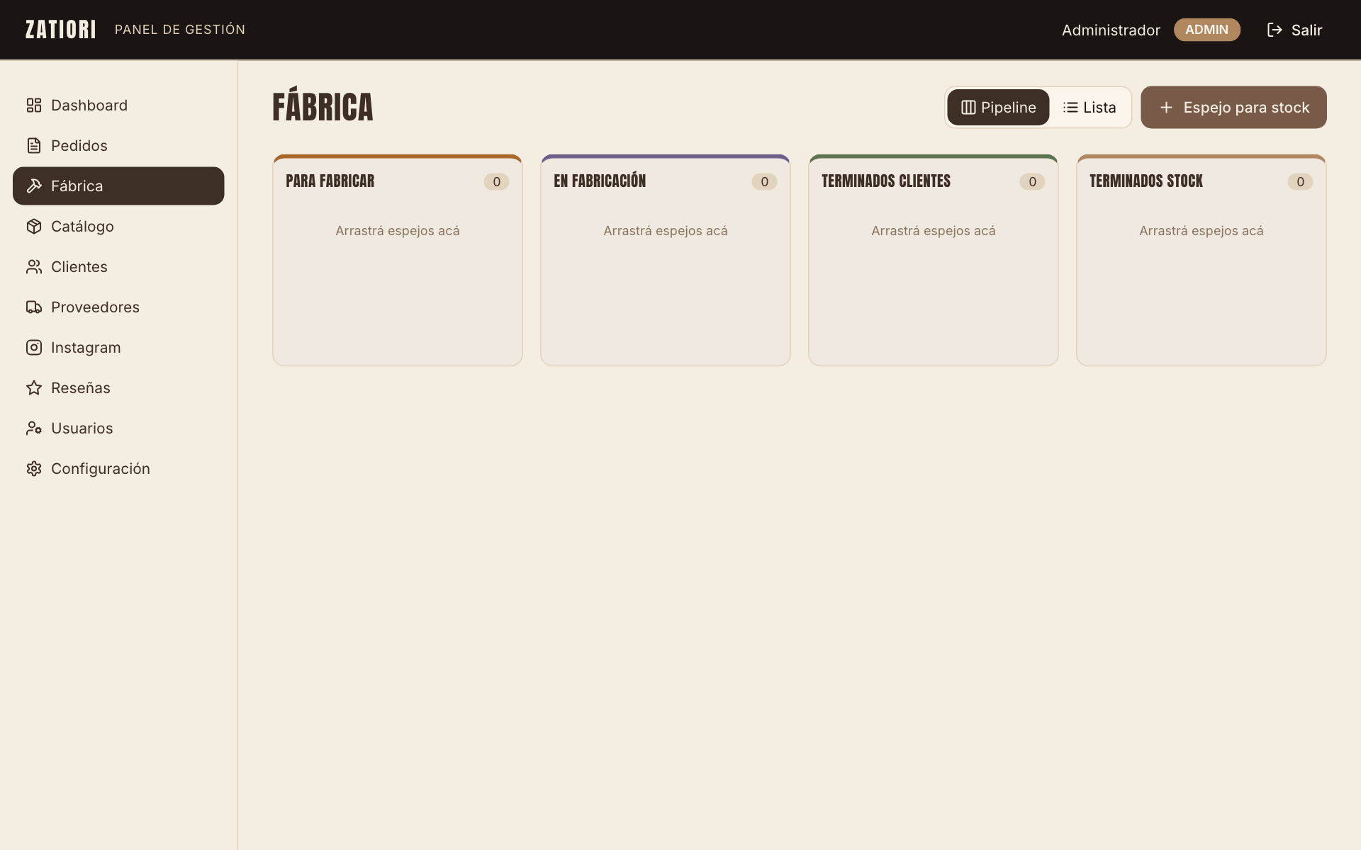 Cola de fábrica
