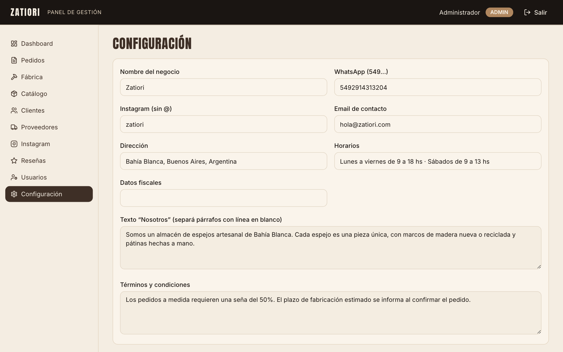 Configuración