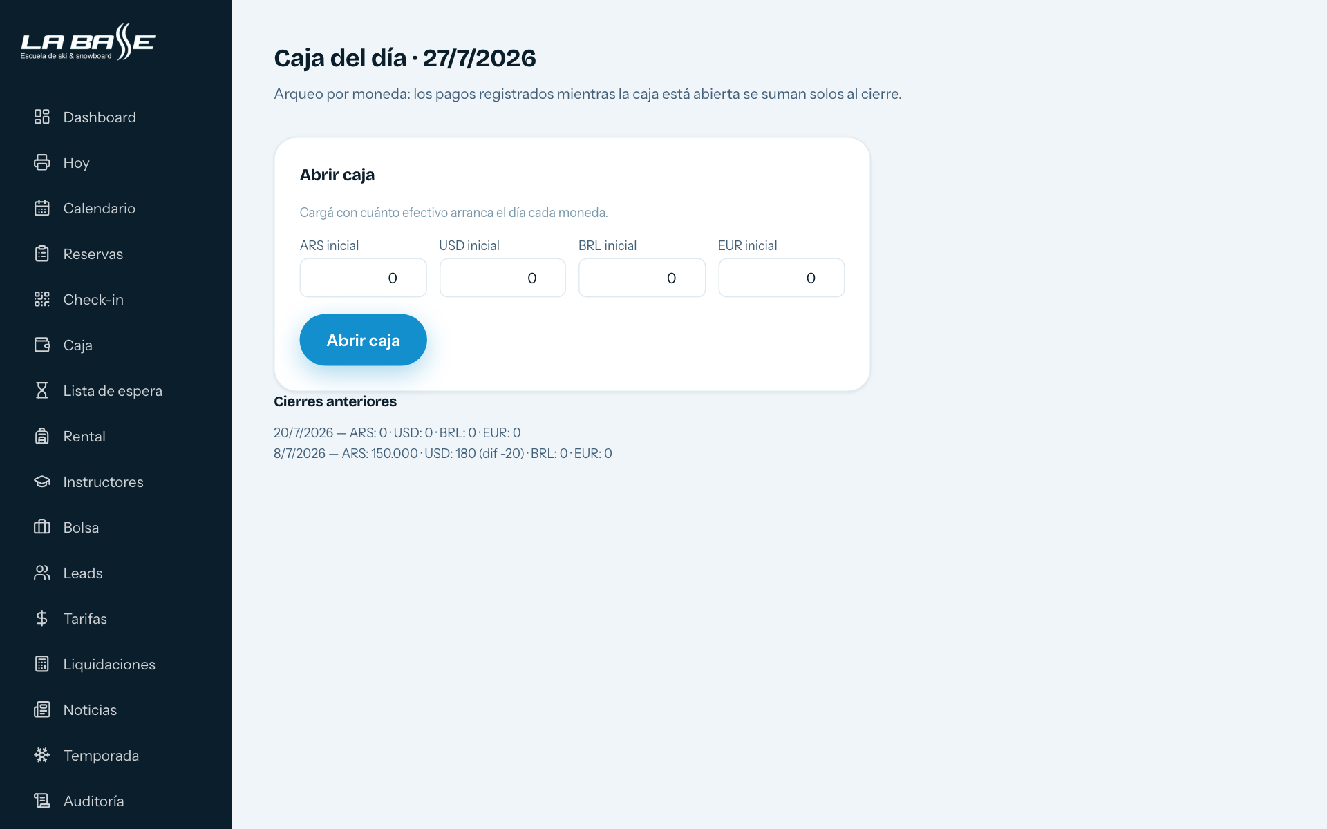 Caja en 4 monedas