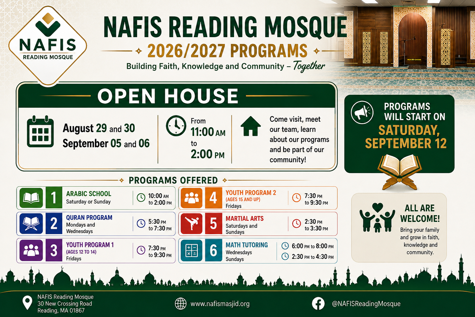 NAFIS Reading Mosque programs Open House