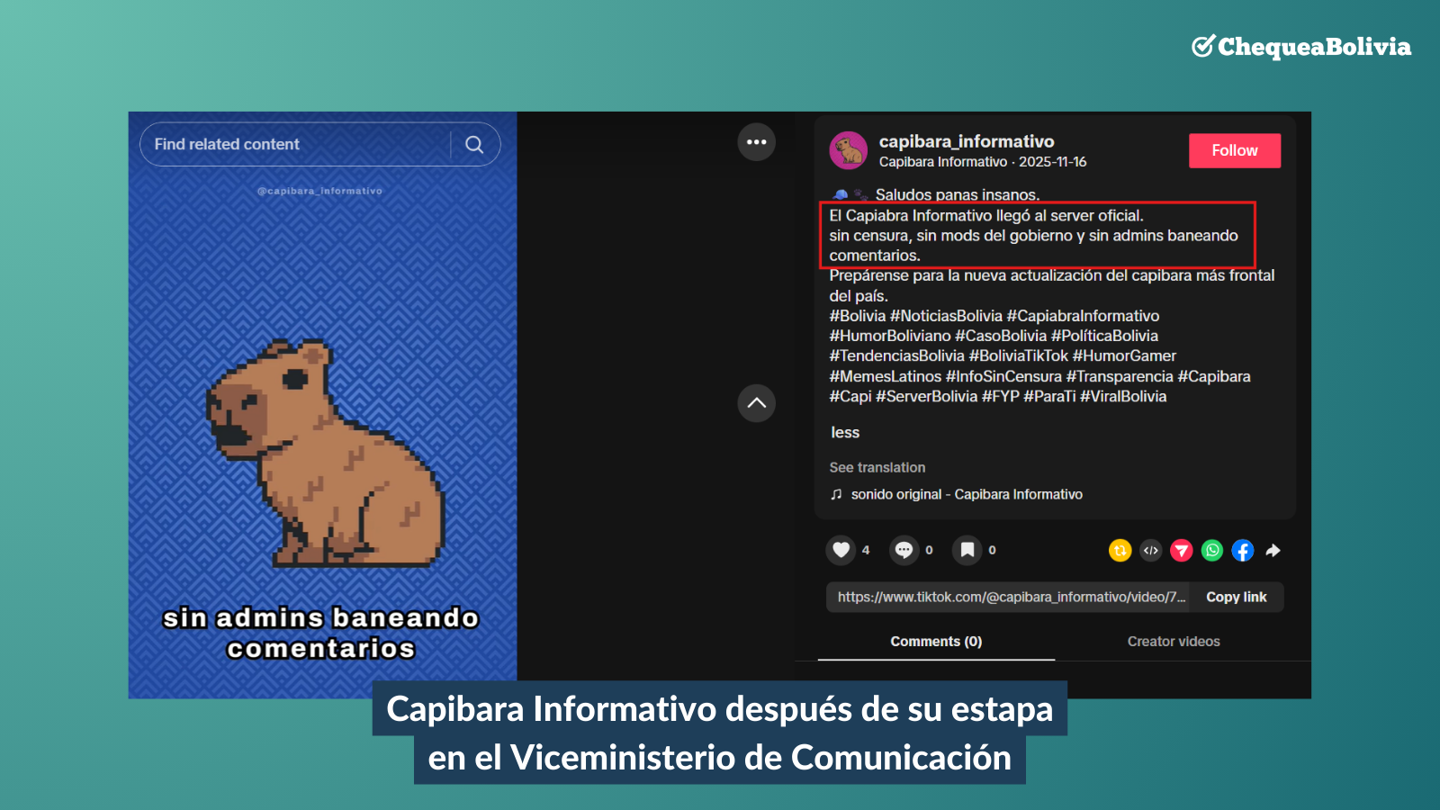 Capibara informativo después del viceministerio