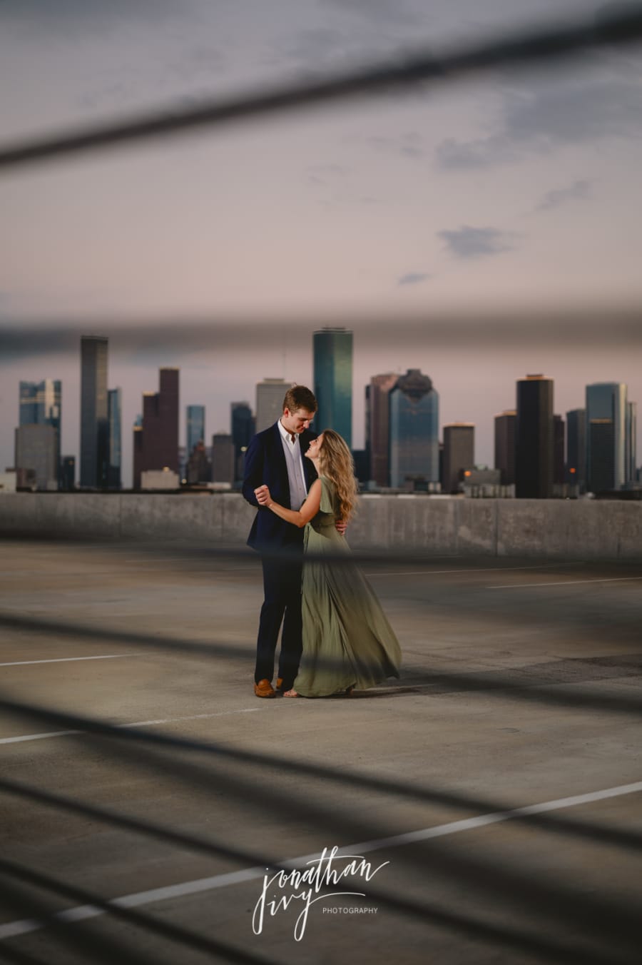 Rooftop engagement photos