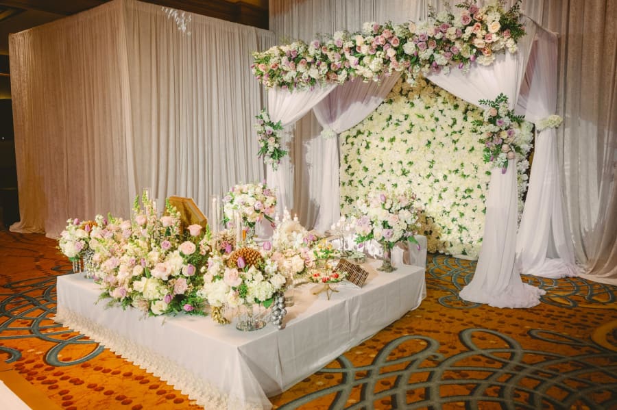 Persian Sofreh Aghd Table and Jewish Chuppah