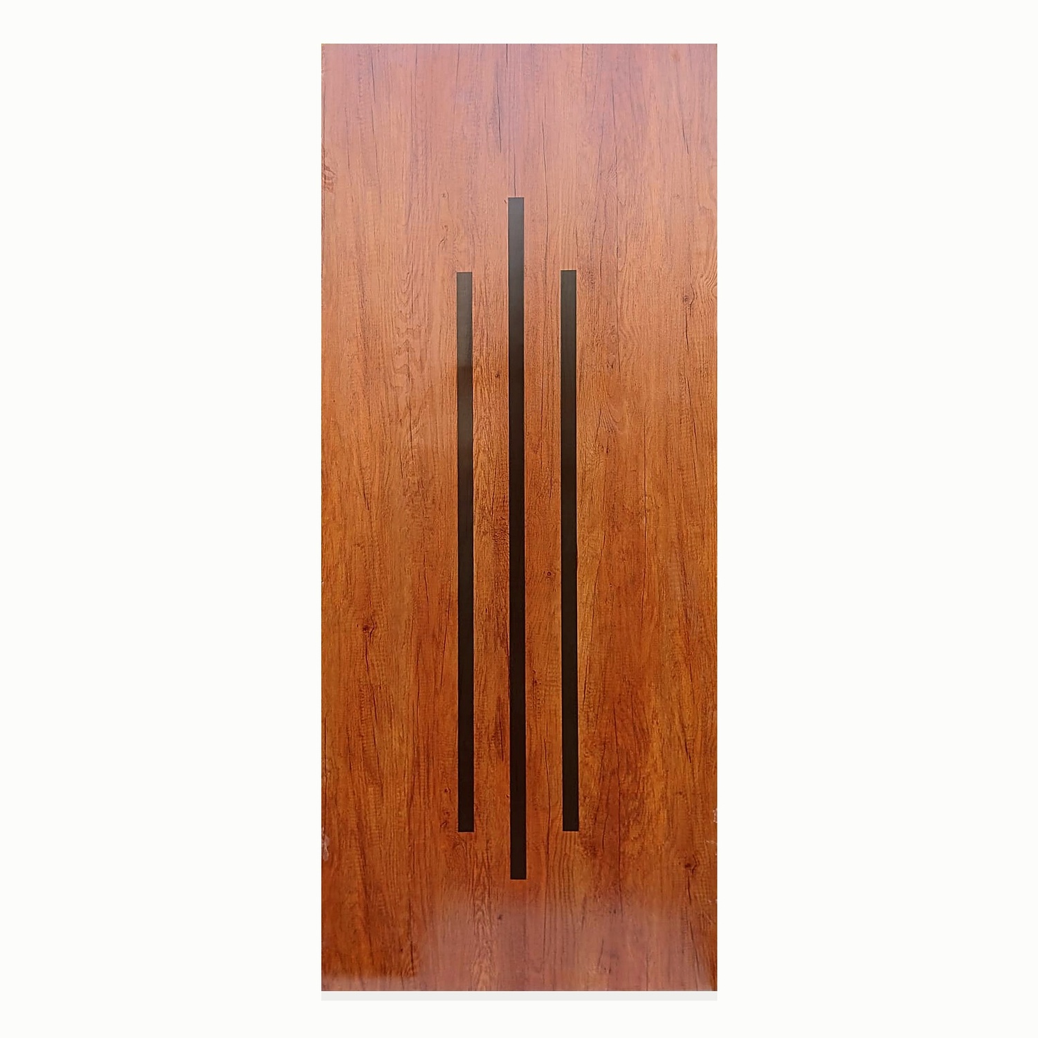 Brown Melamine solid door with vertical groove detailing