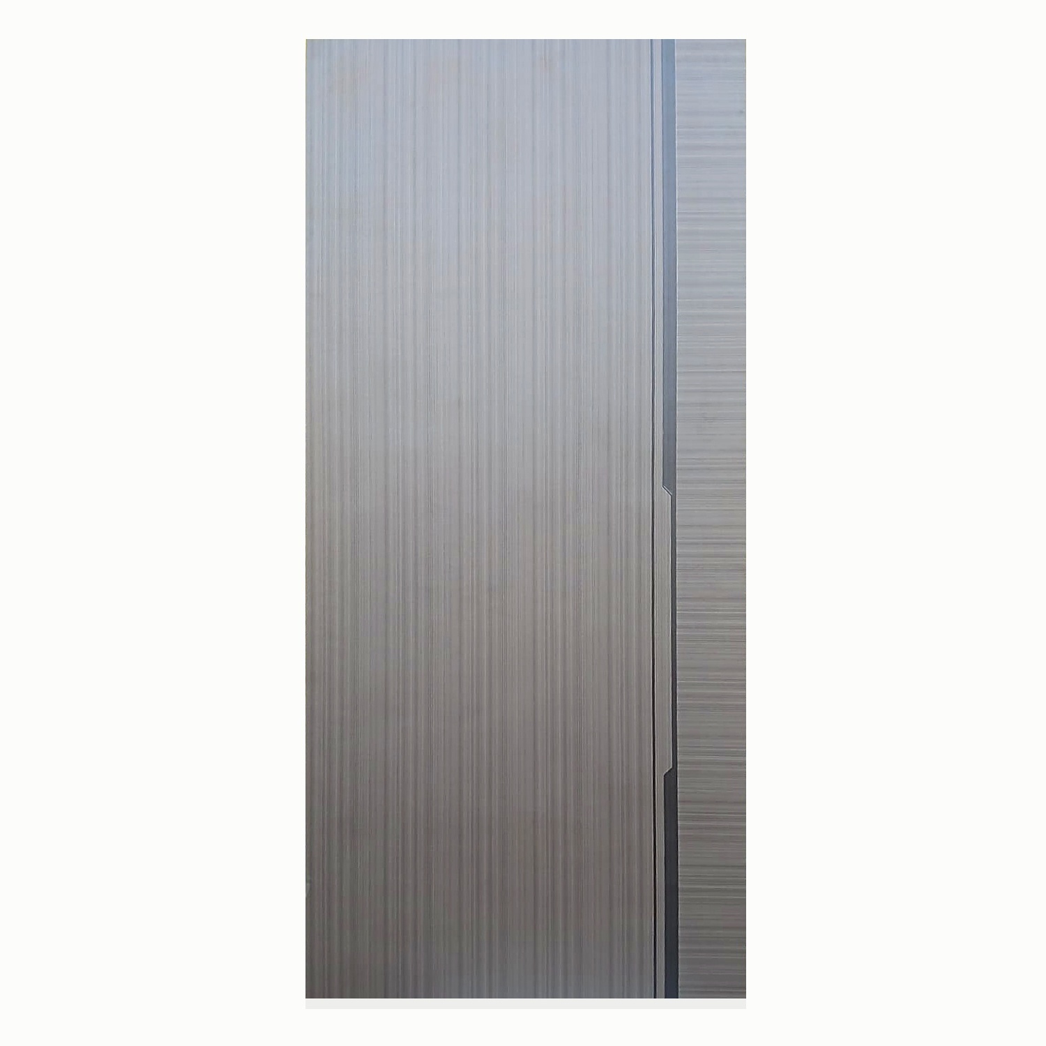 Grey Melamine solid door with brushed vertical grain finish