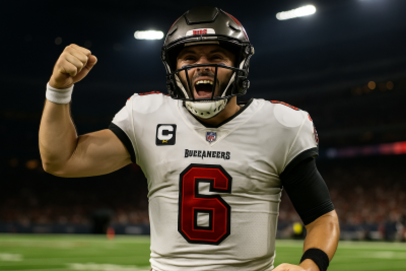 “Mayfield’s Moment: QB’s Relief and Resolve After Buccaneers Nail MNF Win vs. Texans”
