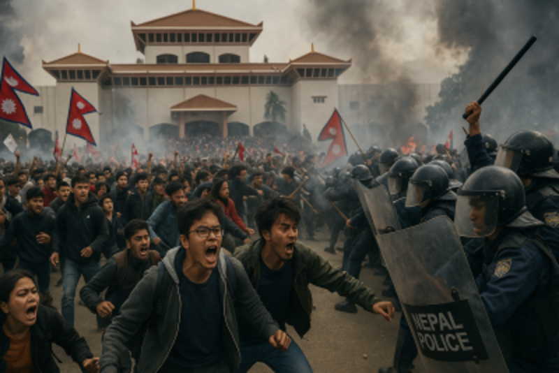 “Young Voices Turn Tragic: 19 Dead as Nepal’s Gen Z Seizes Parliament Grounds”