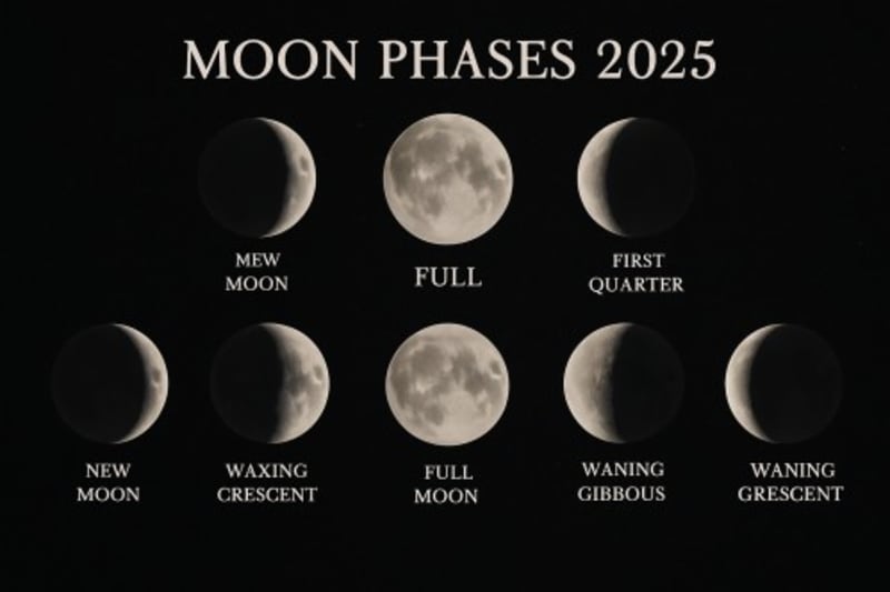🌕 Moon Phases 2025: Complete Lunar Calendar and What to Expect