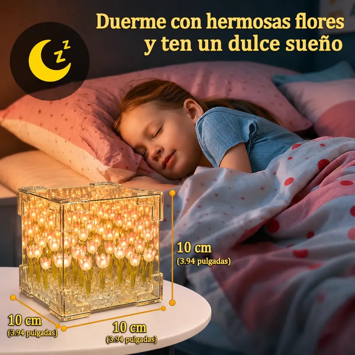 lámpara de cubo de tulipanes infinitos 2