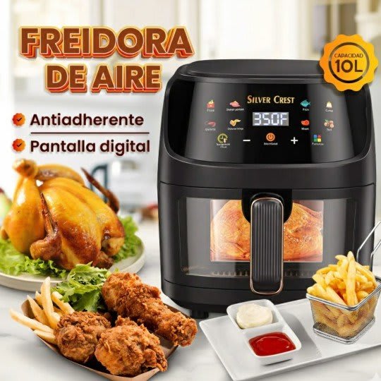 Freidora De Aire Air Fryer 10 Litros + 6 obsequios + Libro de Recetas 5