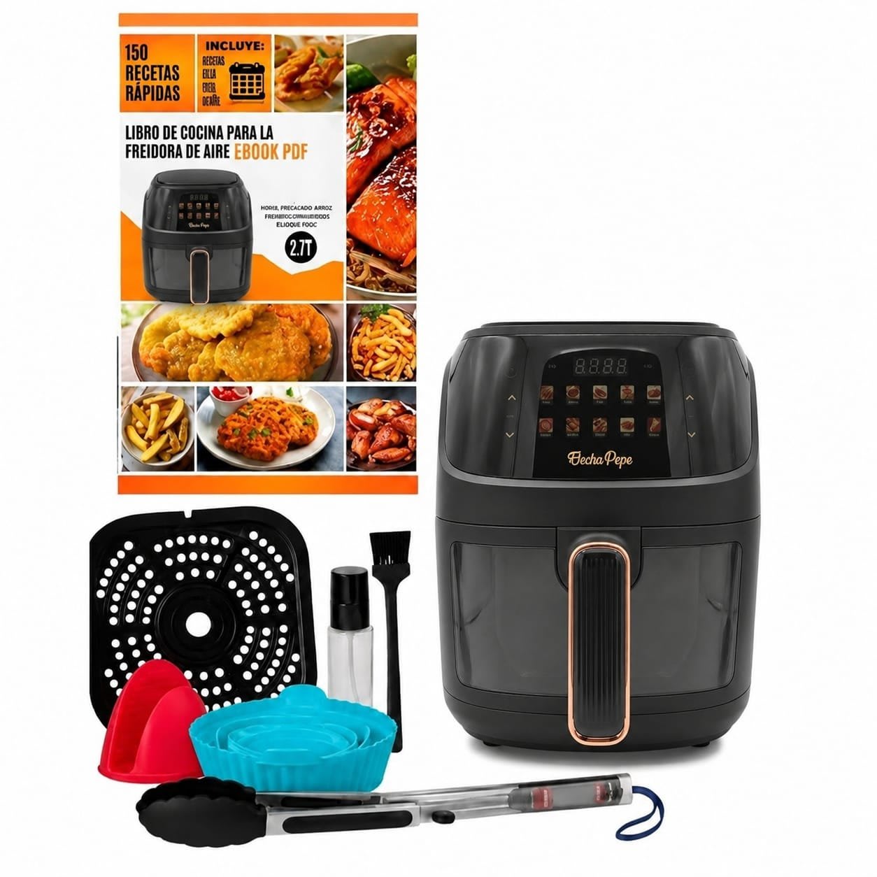Freidora De Aire Air Fryer 10 Litros + 6 obsequios + Libro de Recetas 6