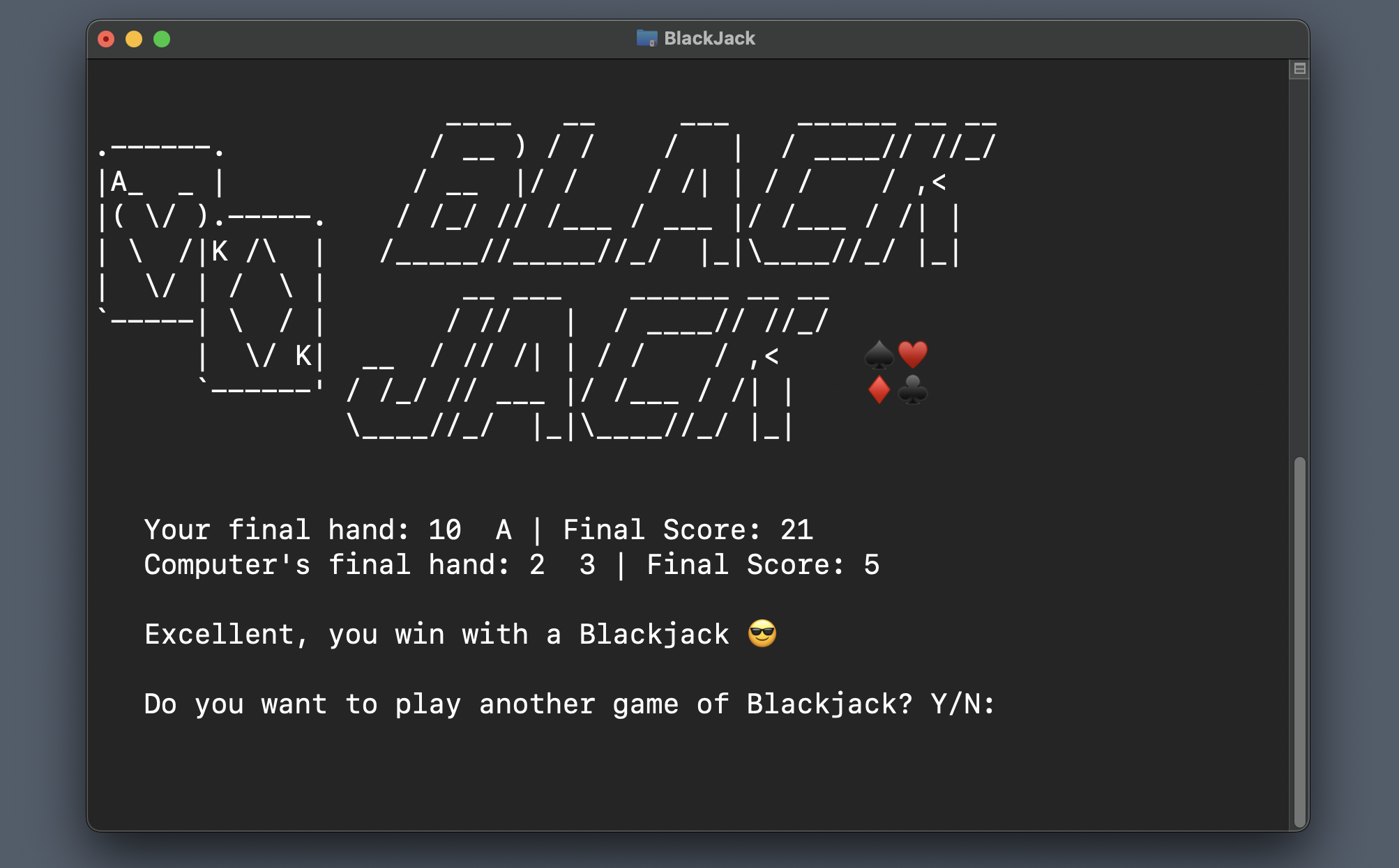 Black Jack CLI Game