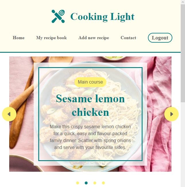 screenshot from Cooking Light