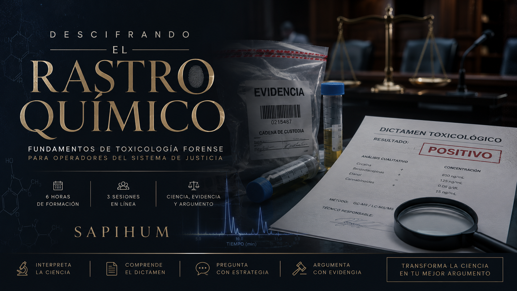 Descifrando el Rastro Químico: Fundamentos de Toxicología Forense para Operadores del Sistema de Justicia