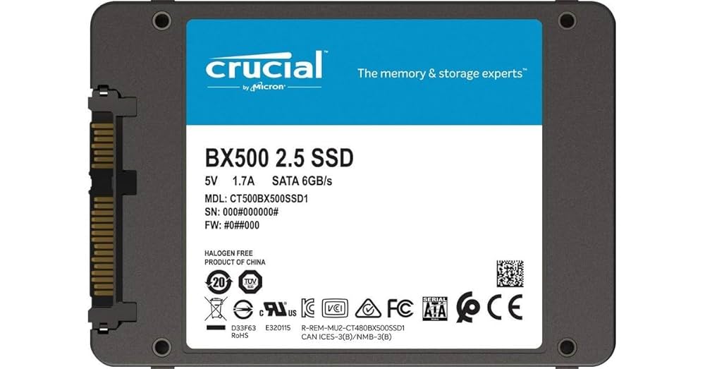 Crucial BX500 500GB 2.5-inch SATA III SSD