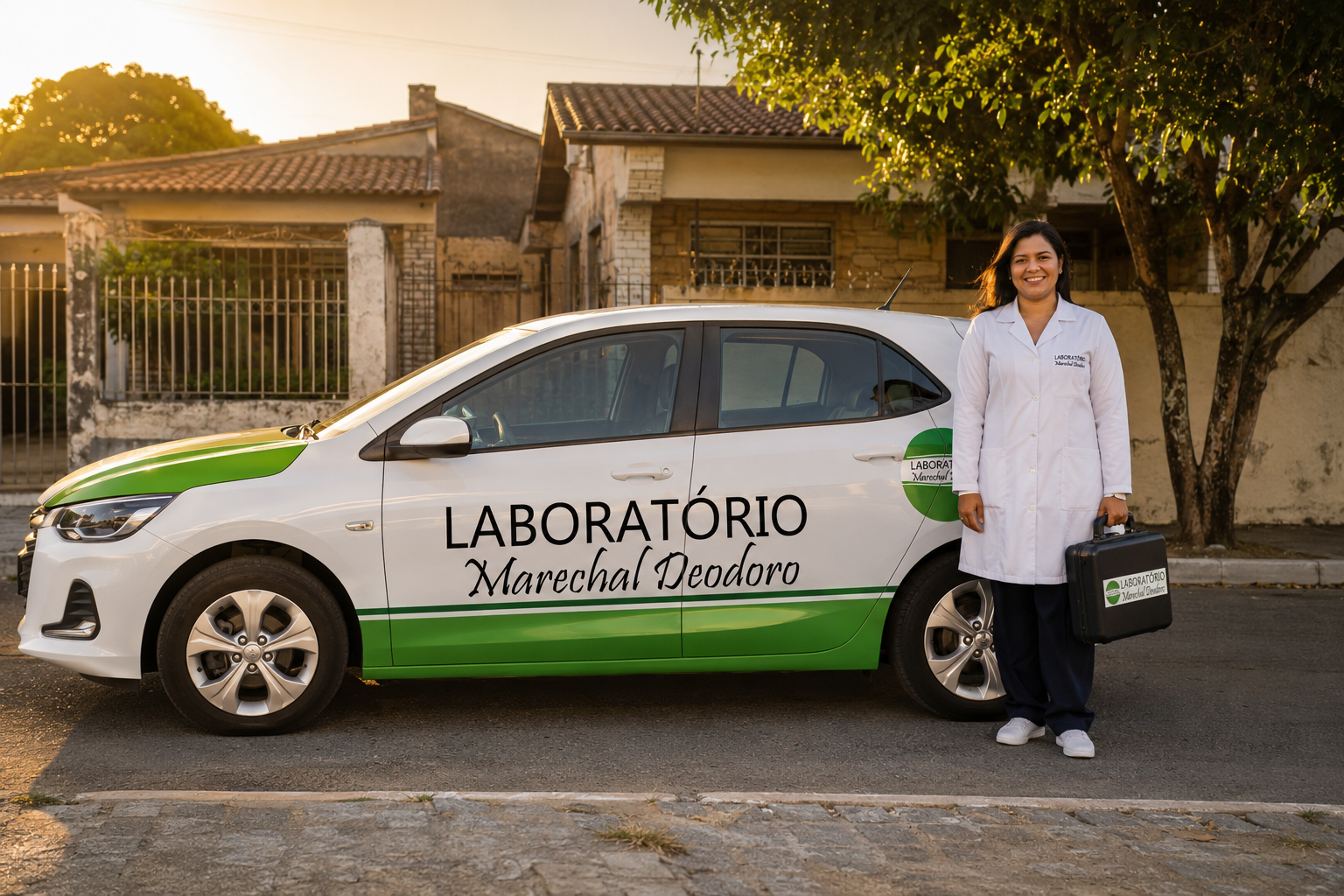 Carro do Laboratório chegando na residência