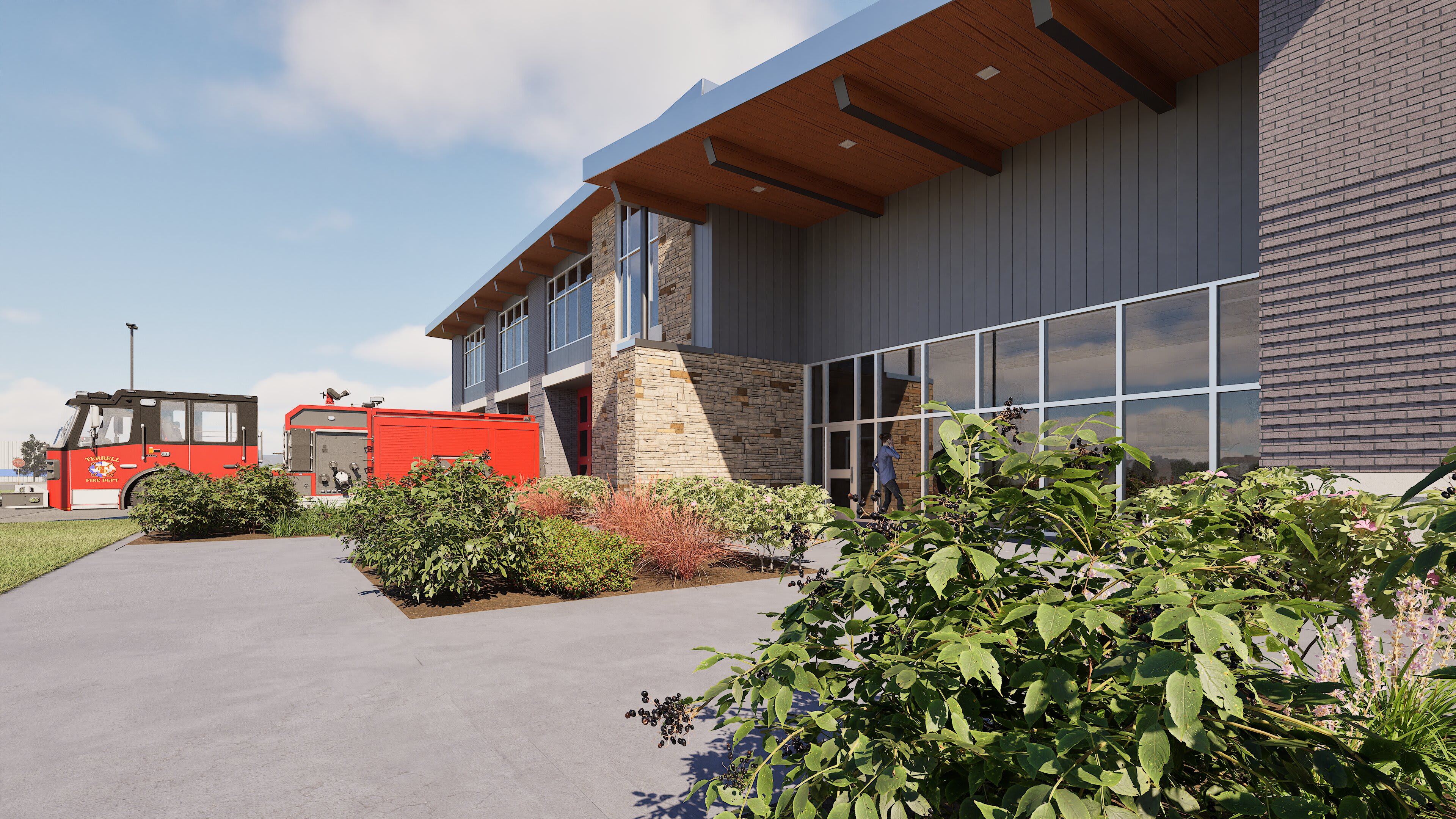 City of Terrell Fire Station No. 3 &mdash; entry landscaping detail