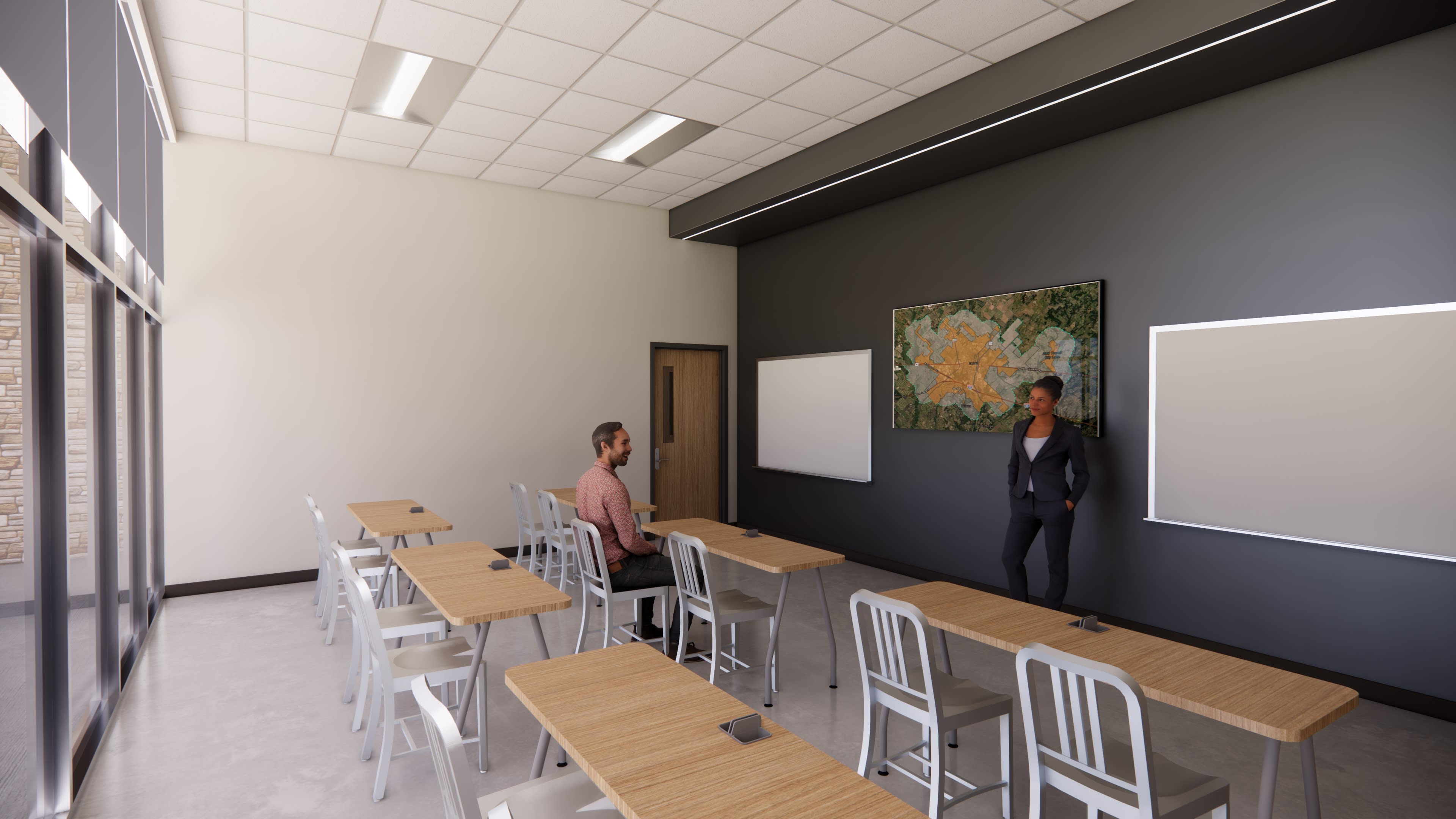 City of Terrell Fire Station &mdash; briefing room with marker wall