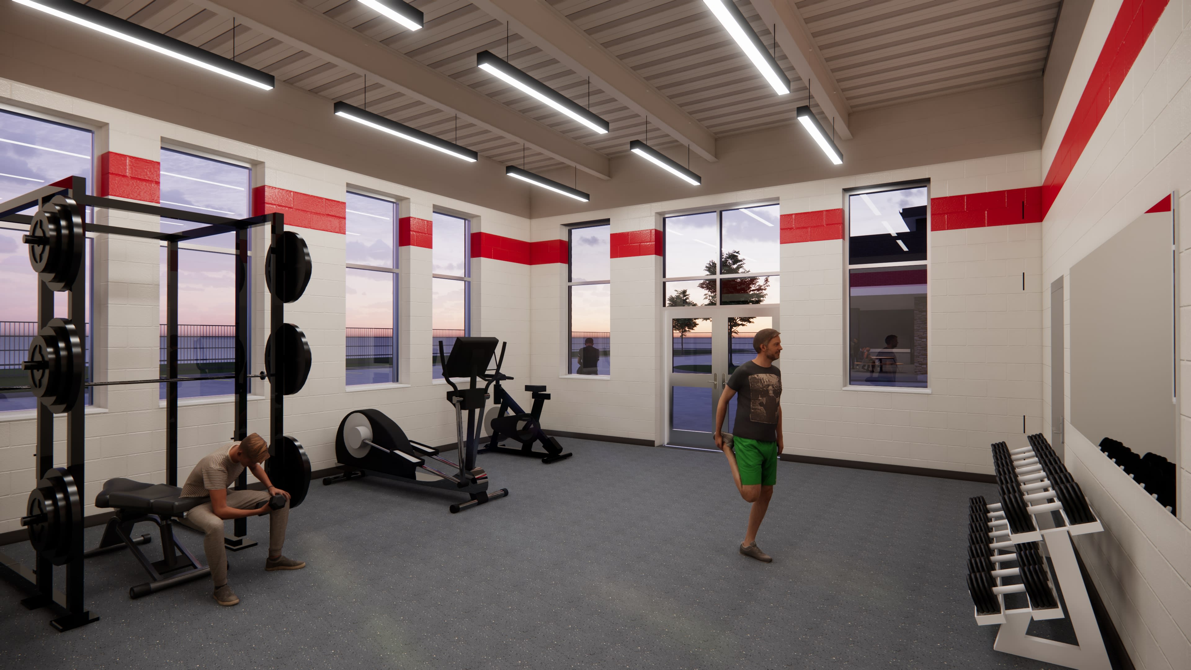 City of Terrell Fire Station &mdash; weight room with equipment