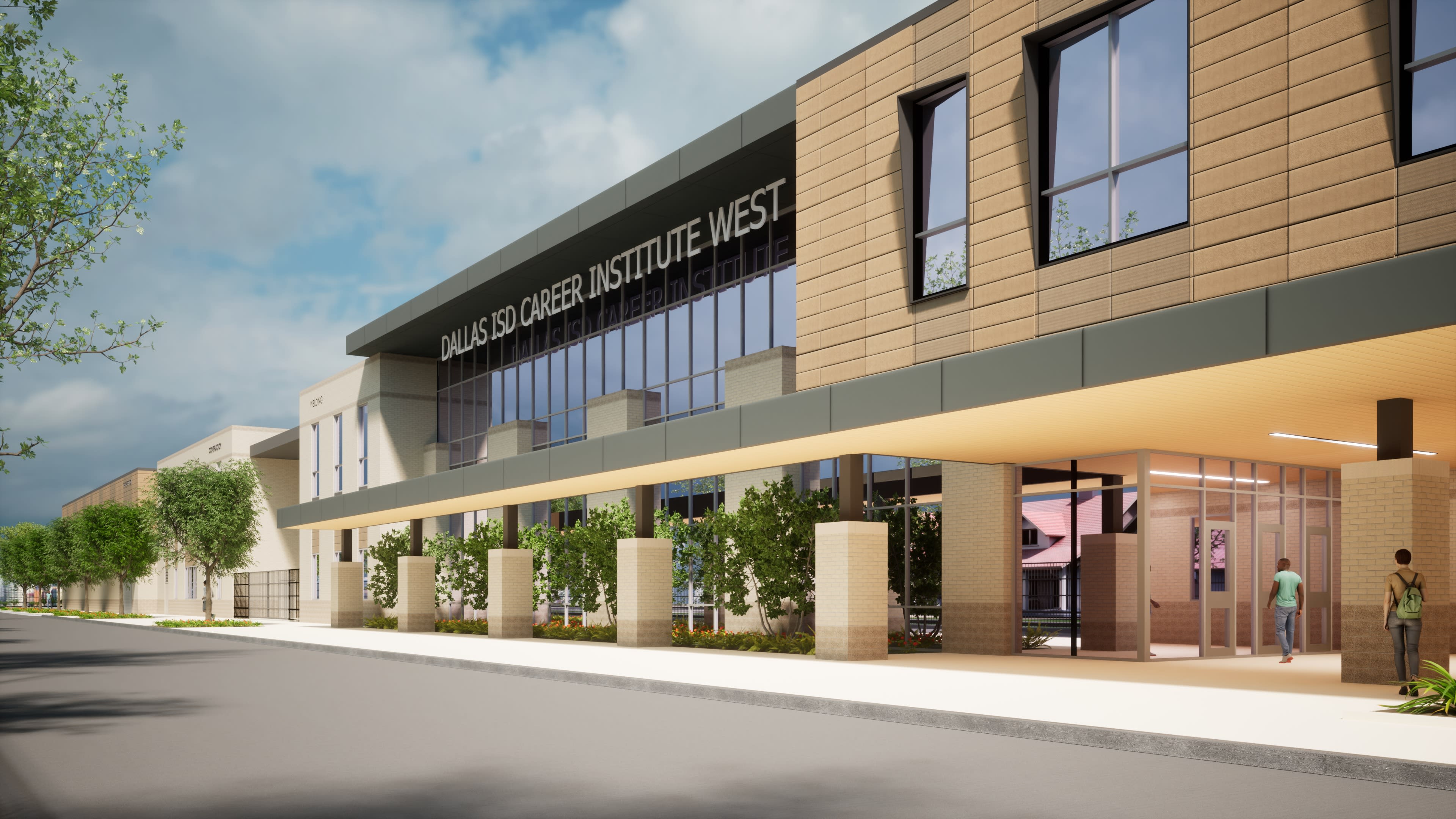 Dallas ISD CIW &mdash; cafeteria entry elevation