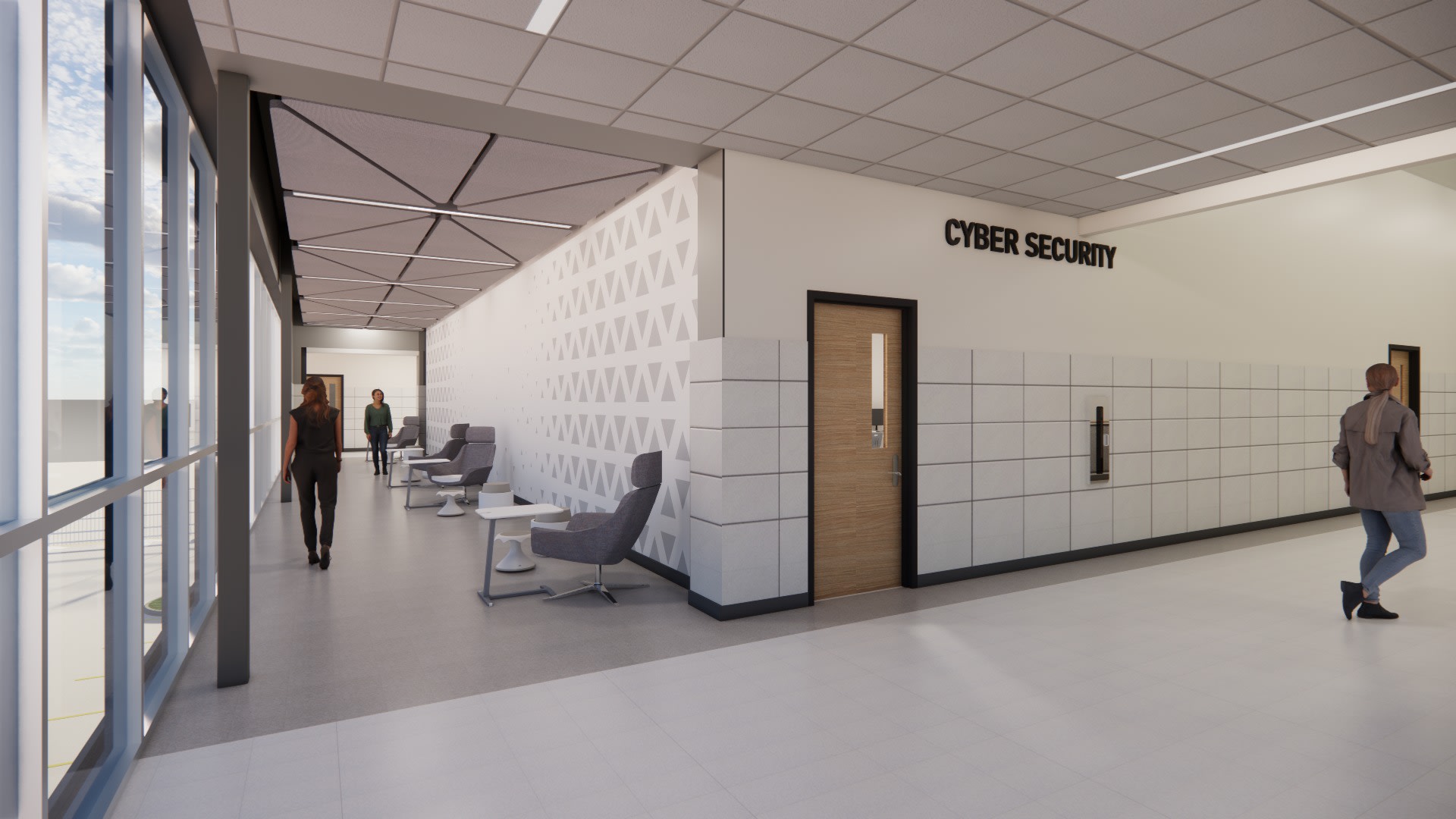 CIW corridor &mdash; Cyber Security, second floor