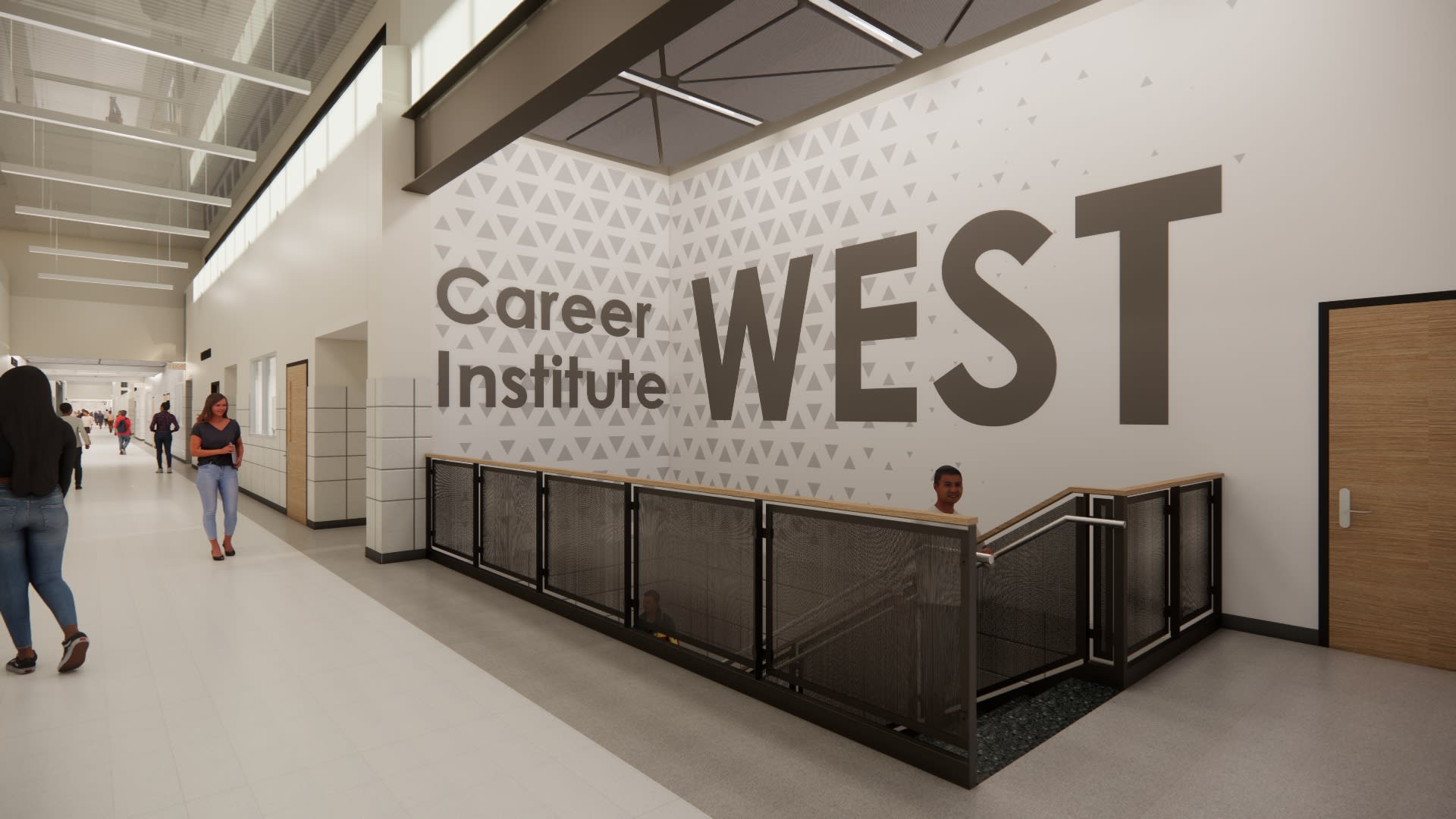 CIW stairwell landing &mdash; Career Institute West mural