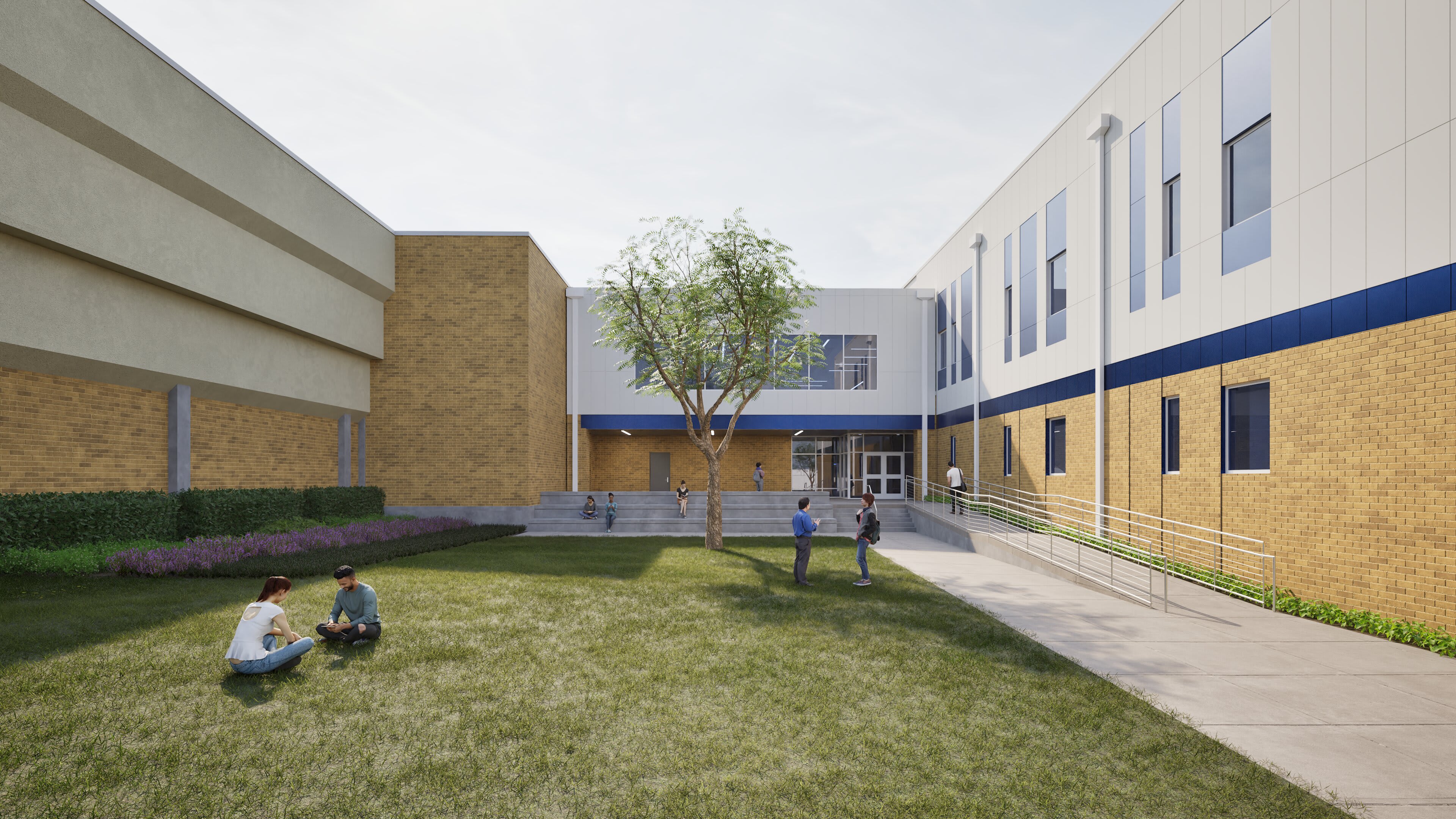 LCHS courtyard &mdash; outdoor space between buildings
