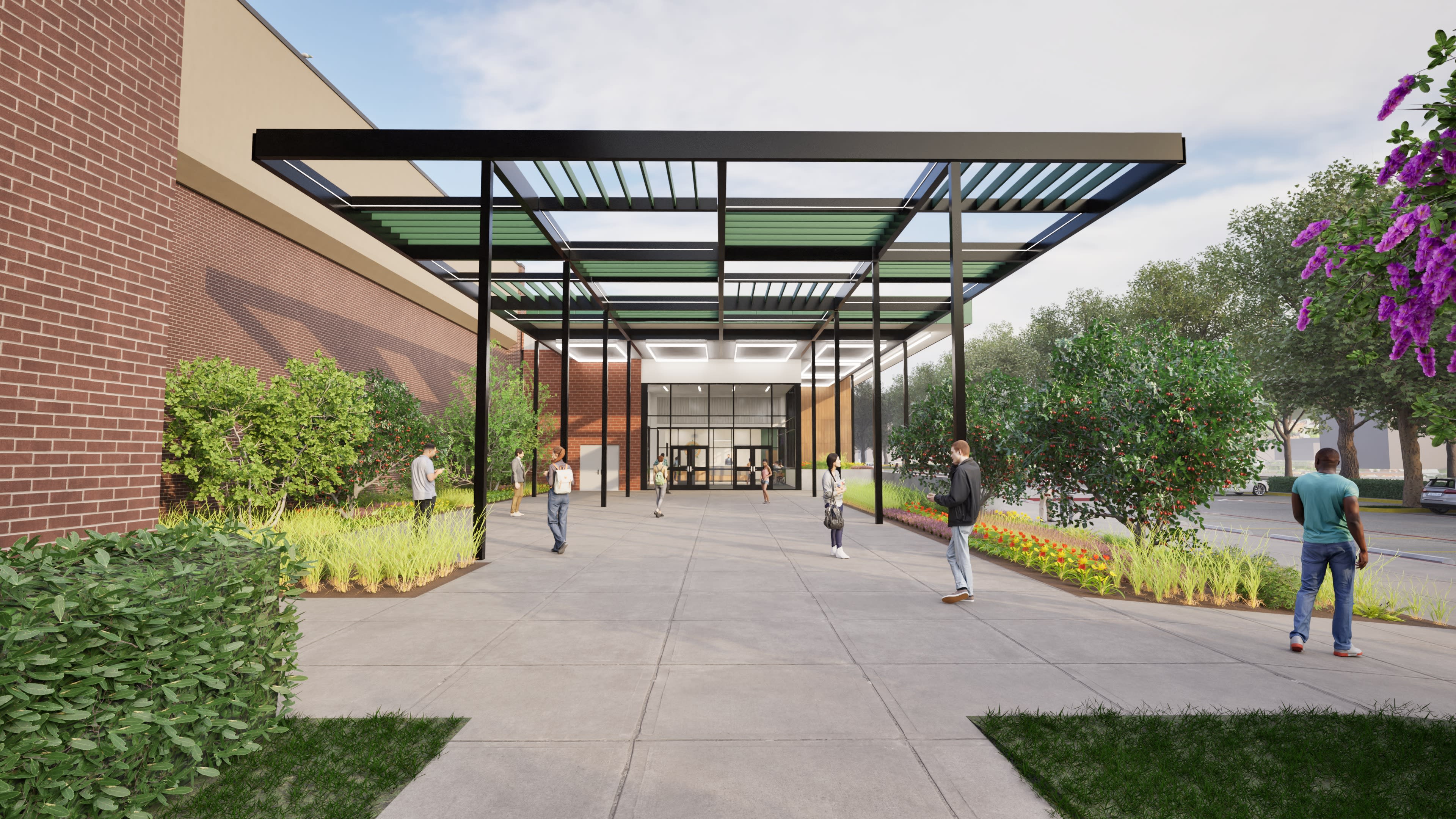 Naaman Forest HS &mdash; student approach under canopy