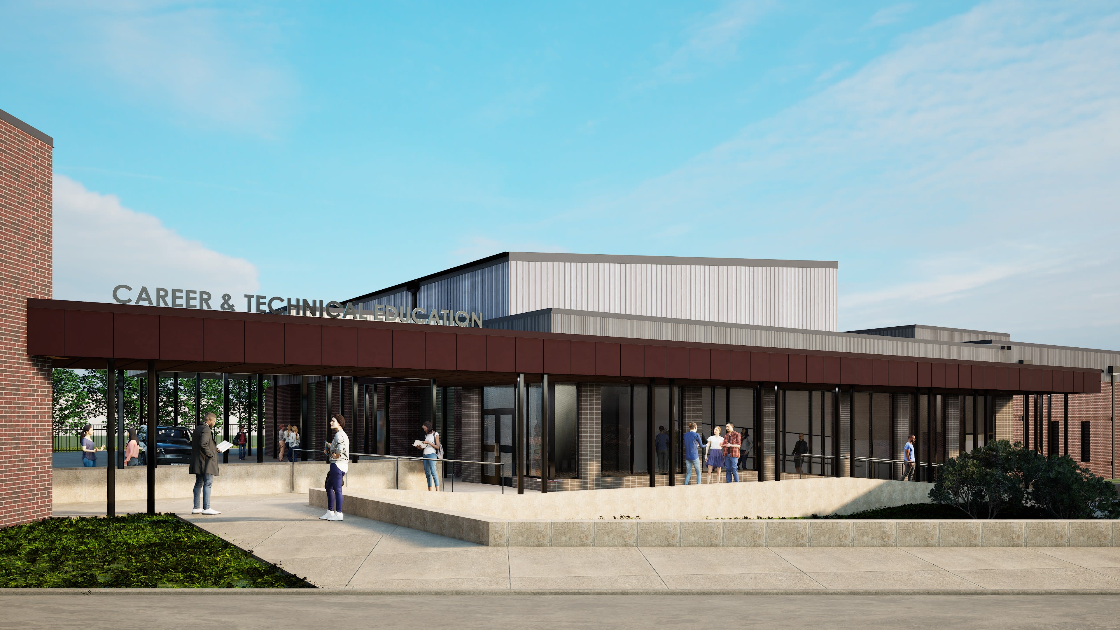 Whitesboro CTE &mdash; Career and Technology Education building entry