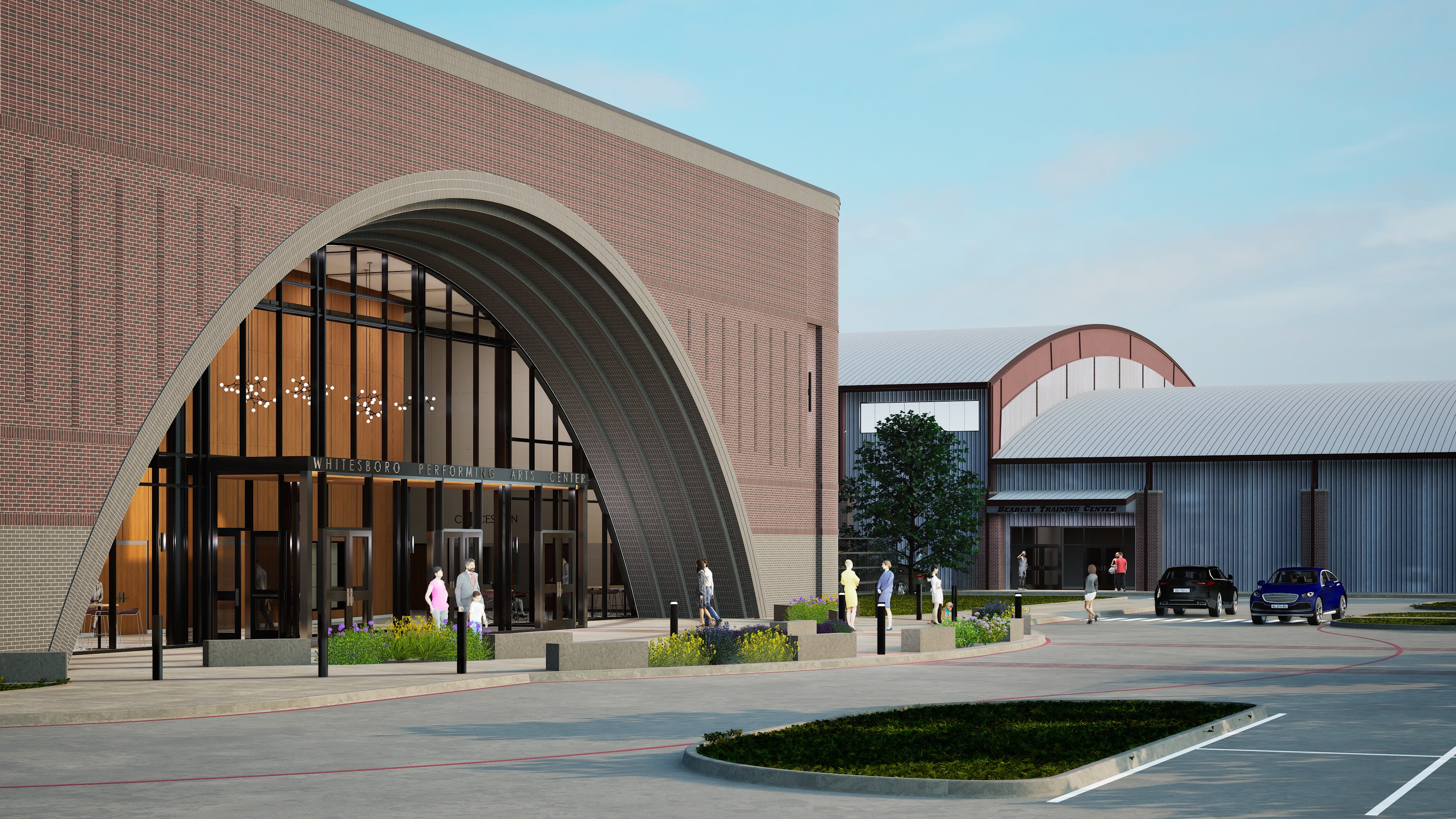 Whitesboro PAC and BTC &mdash; compound view from parking