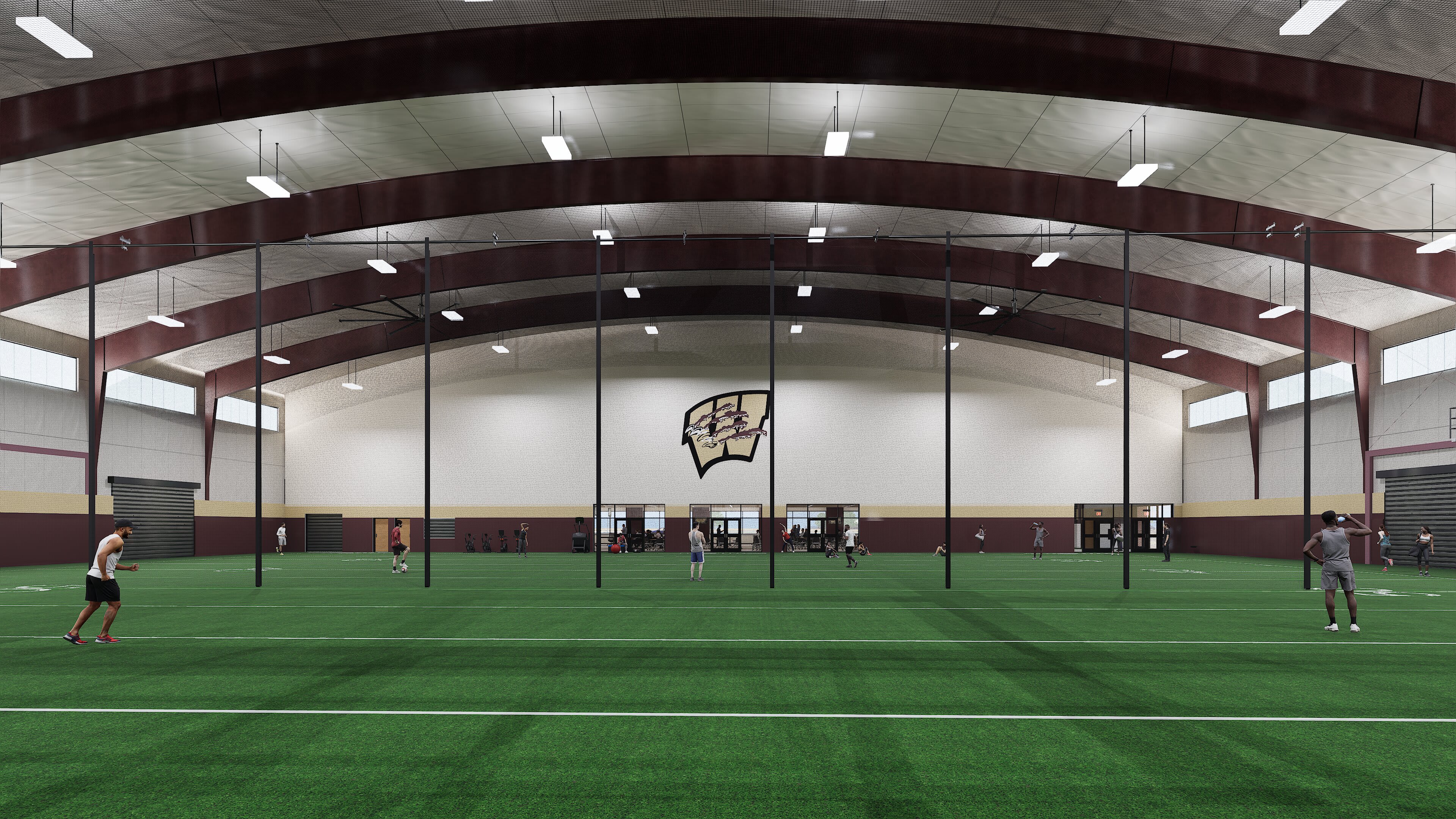 Whitesboro BTC &mdash; indoor turf field, end zone view