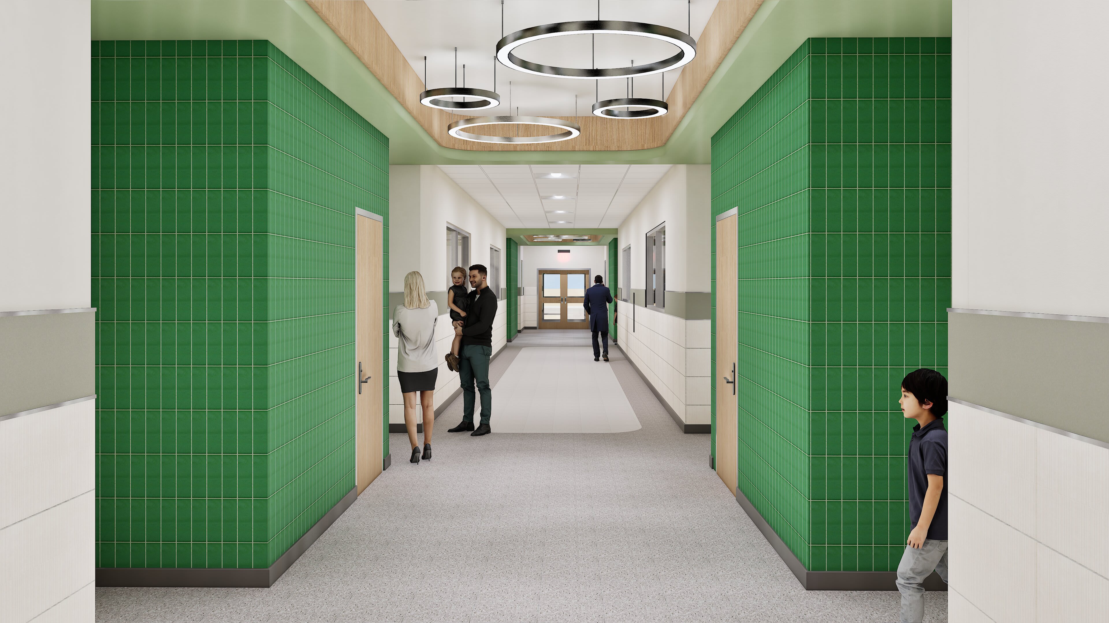 Whitesboro ECC &mdash; green tile wing corridor