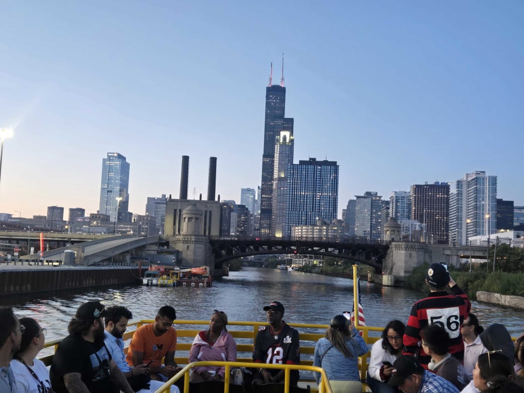 A view from a water taxi headed to Chinatown