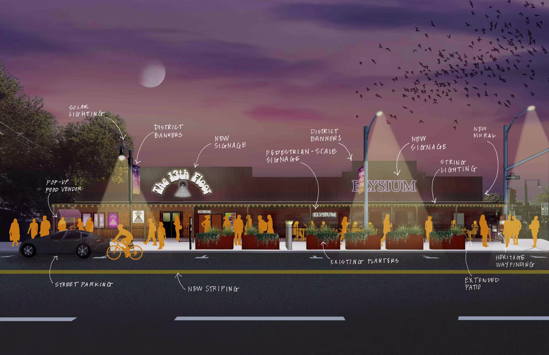 A rendering of Red River Street.