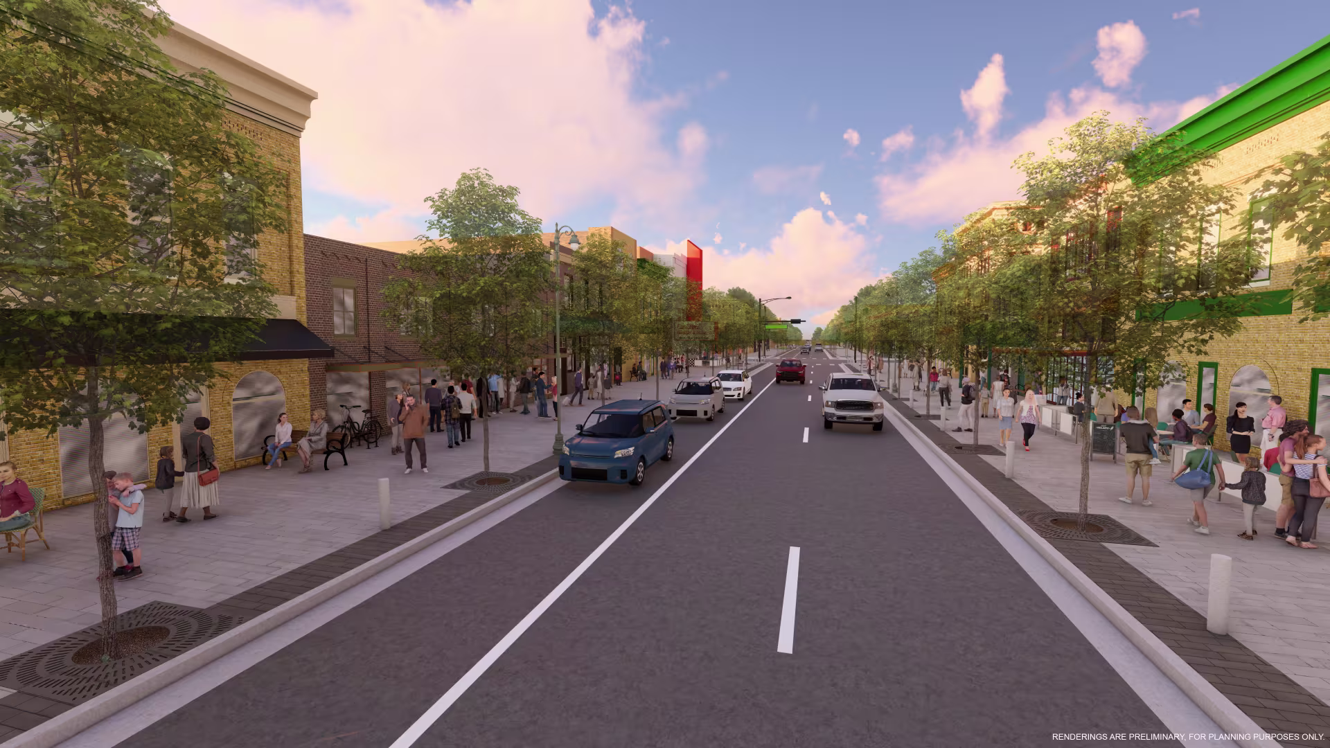 A rendering of Sixth Street's redesign. 