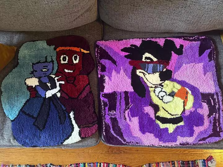 Original rugs made at Freestyle Ceramics & Tufting