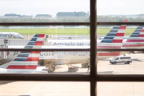 American Airlines plane on runway at Reagan National Airport. (The Washington Post/Getty Images)