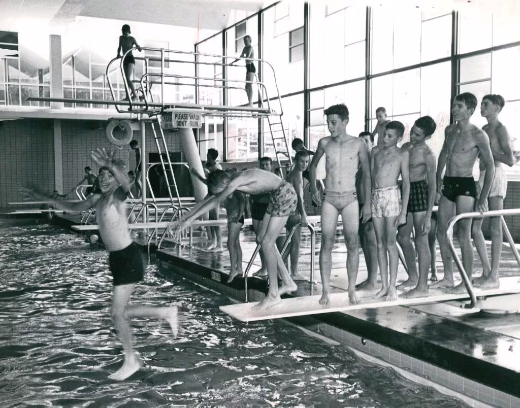 Kids play in the pool at Denver’s former Celebrity Sports Center