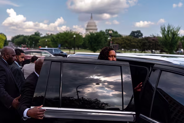 DC Mayor Muriel Bowser departs a news conference. (The Washington Post/Getty Images)
