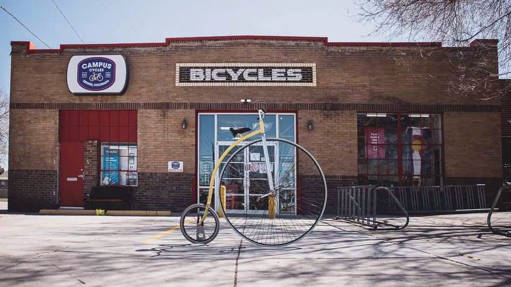 Bicycle outside of shop in Denver