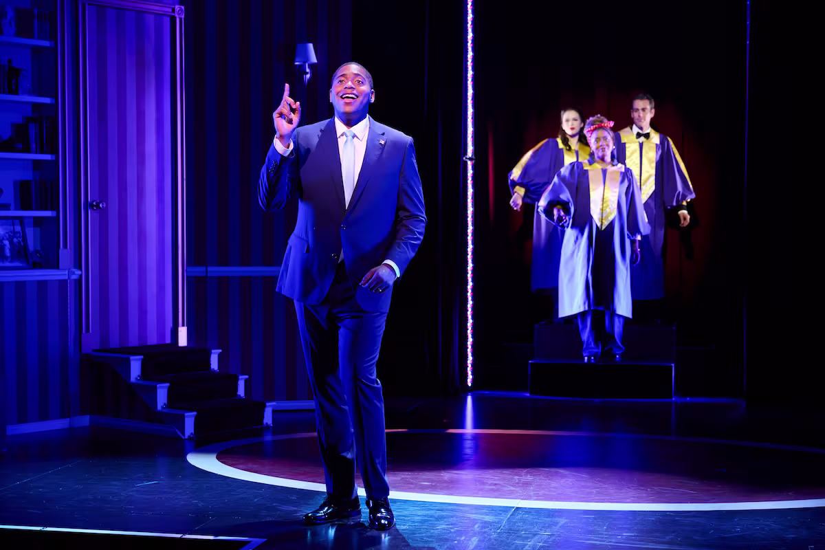 TJ Wilkins starring as Barack Obama sings “How Black Is Too Black?” (Courtesy of “44”)