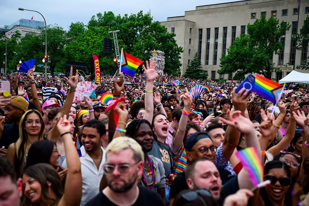 Fans during the WorldPride closing concert featuring Doechii on June 8, 2025 in D.C. (Washington Post/Getty Images)