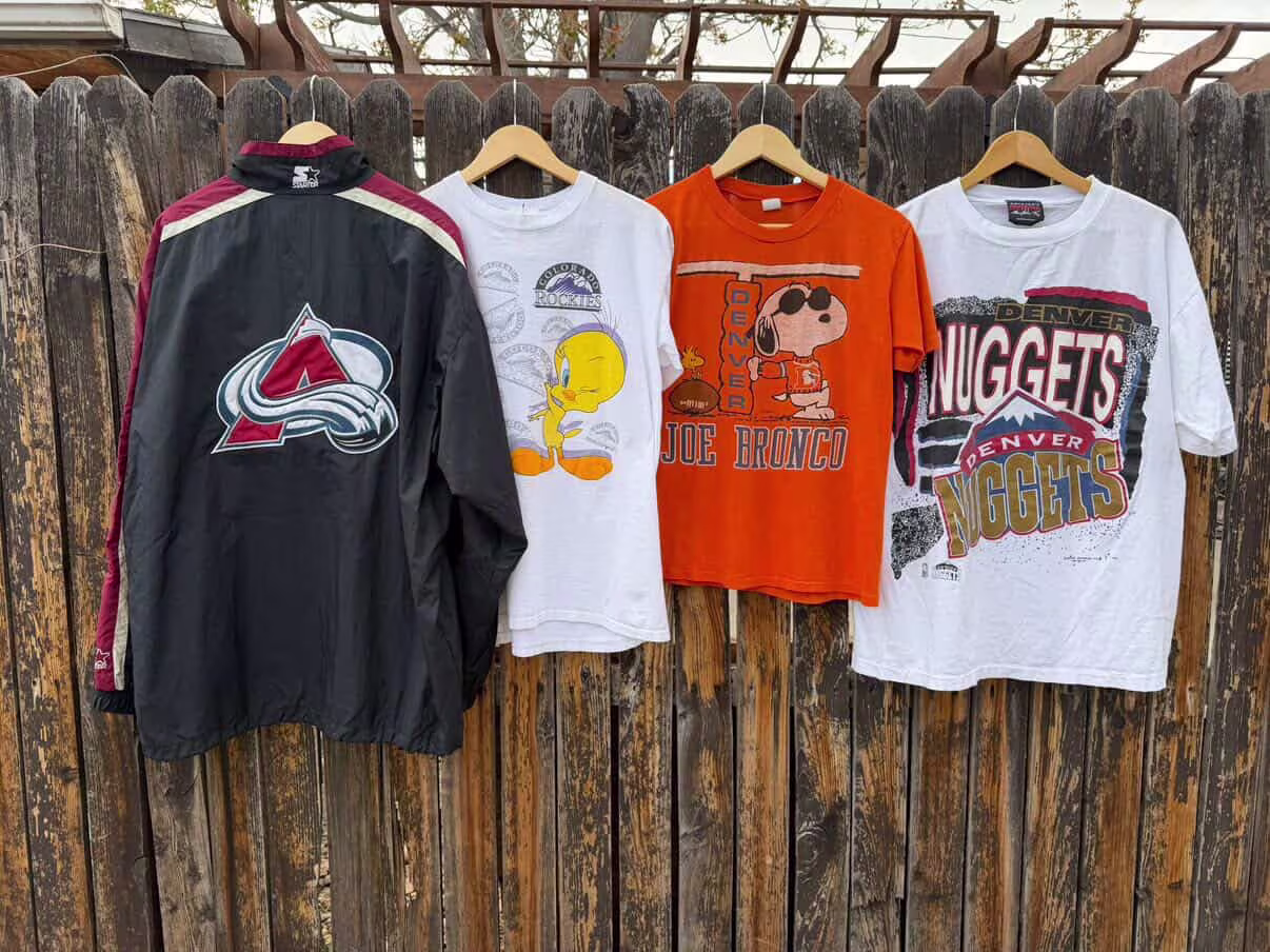 Clothing hanging on a fence