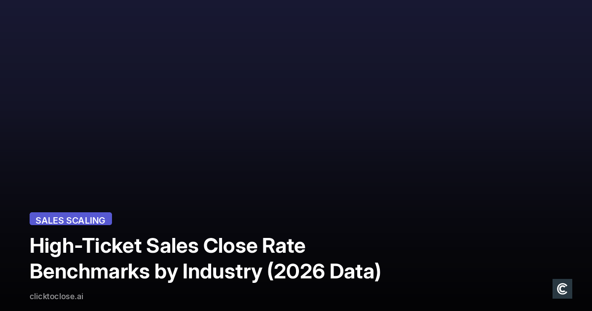 High-Ticket Sales Close Rate Benchmarks by Industry (2026 Data)