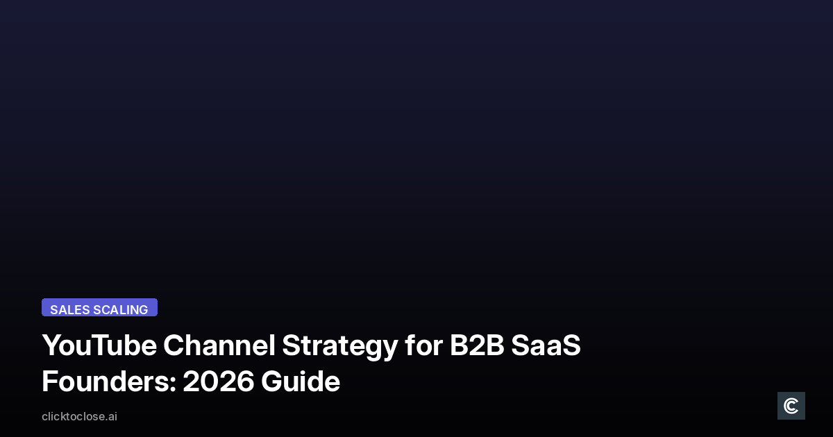 YouTube Channel Strategy for B2B SaaS Founders: 2026 Guide