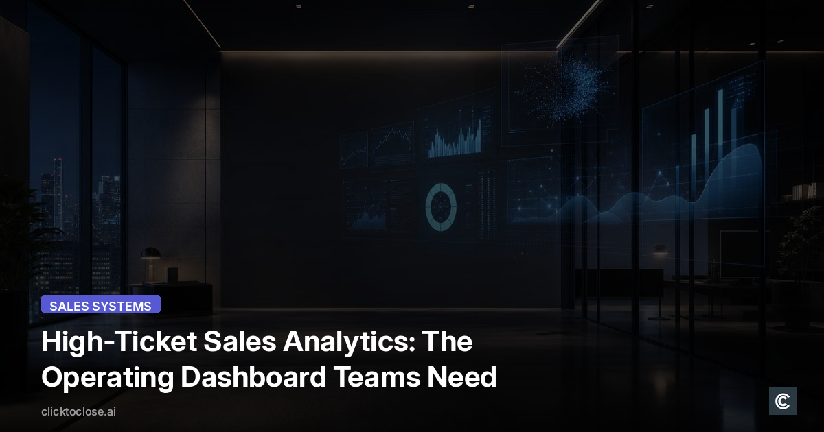 High-Ticket Sales Analytics: The Operating Dashboard Teams Need