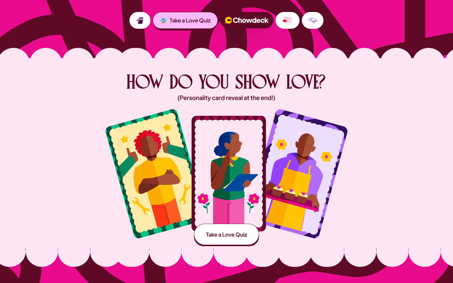 Love archetype quiz intro screen