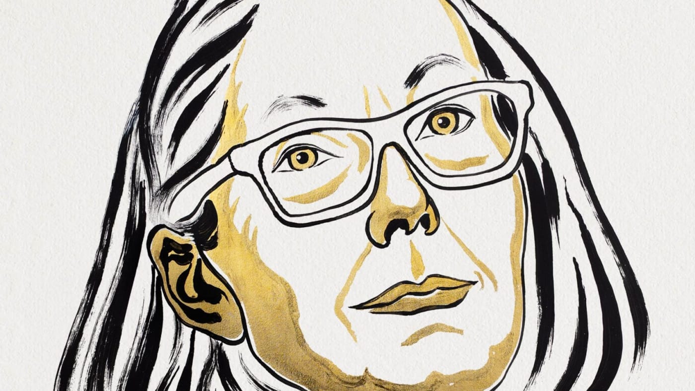 Retrato ilustrado de Anne Carson, vencedora do Nobel de Literatura de 2026