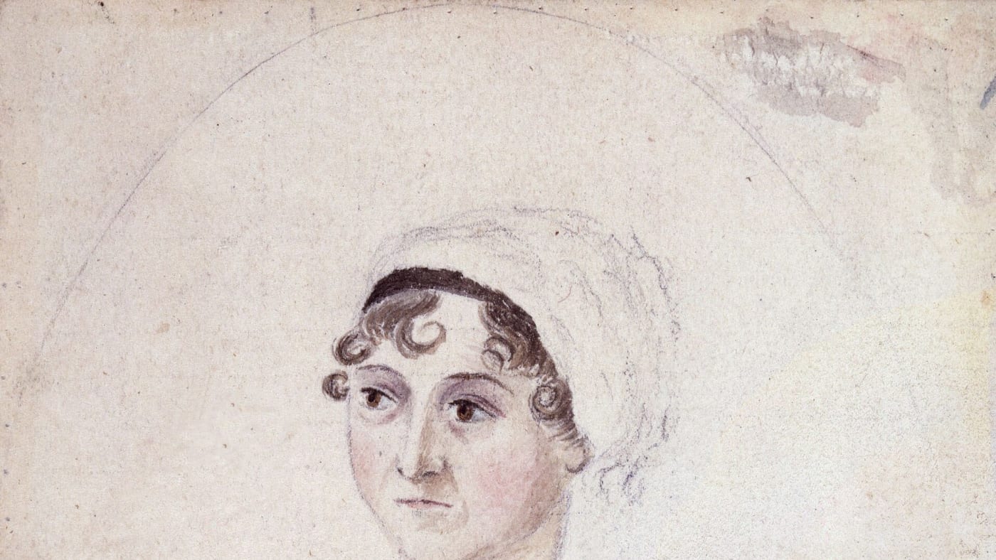 Retrato de Jane Austen feito por sua irmã Cassandra Austen