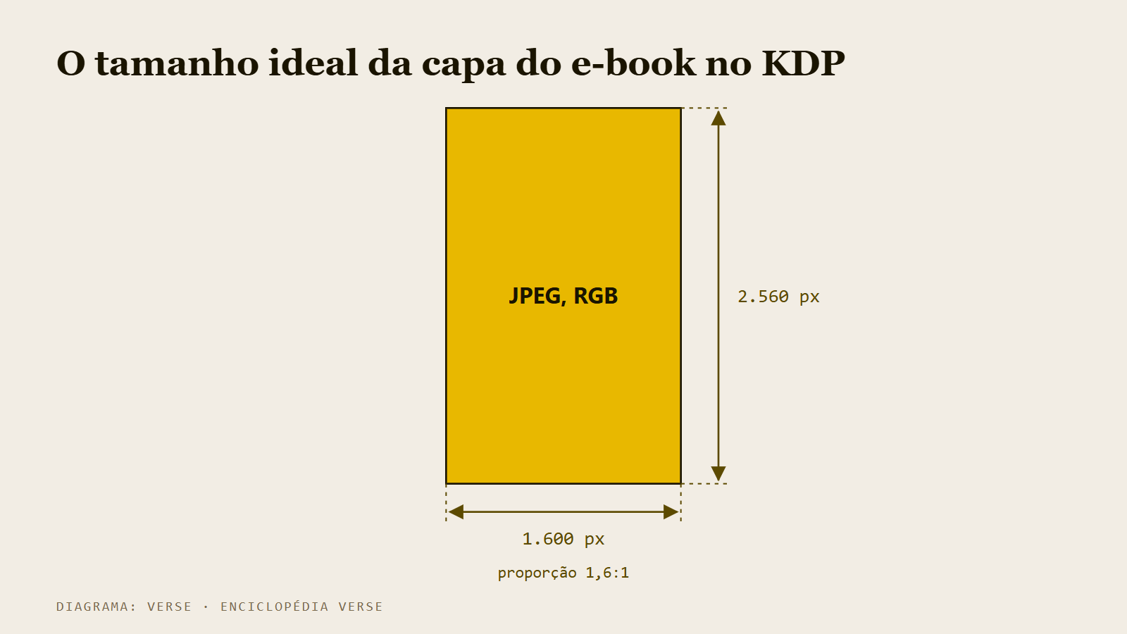 Diagrama de um retângulo vertical com as medidas 1.600 e 2.560 pixels indicadas nos lados